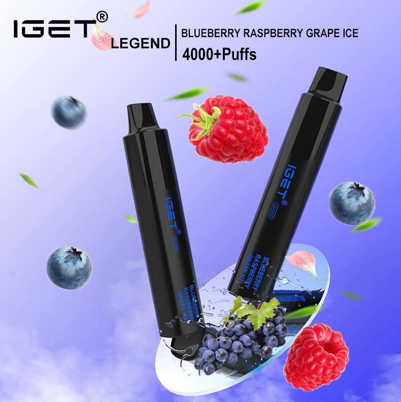ニコチンフリーIGET Legend 4000 Puffs Vape - ブラックベリー ラズベリー グレープ アイス：香りと冷感が調和する次世代の吸引体験