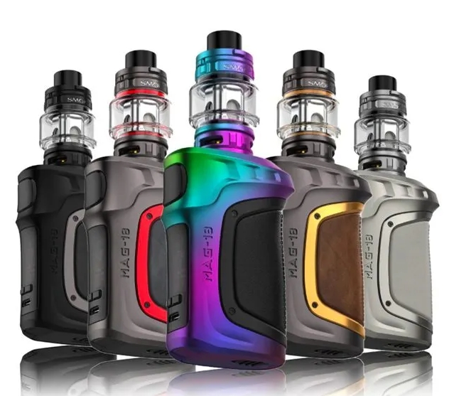 SMOK MAG-18 Kit Vape - ガンメタルゴールドレザー：力強さと美の融合、そして圧倒的な性能体験